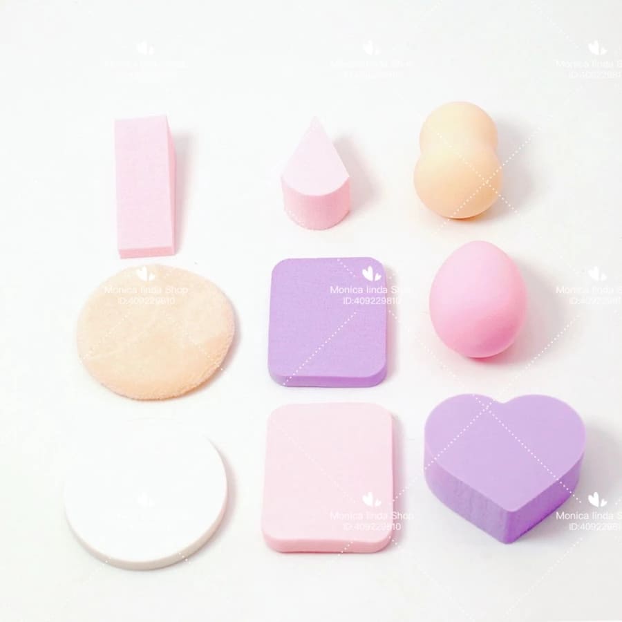 Kit 9 Esponja Diversificadas Meiustar espoja para maquiagem/base/corretivo no Brasil