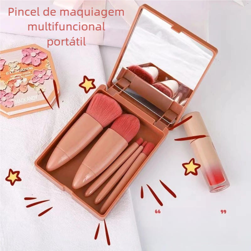Mini Kit de Pincéis com Espelho